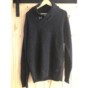 Men's Rock & Republic Charcoal Cowl Neck Sweater Large P8